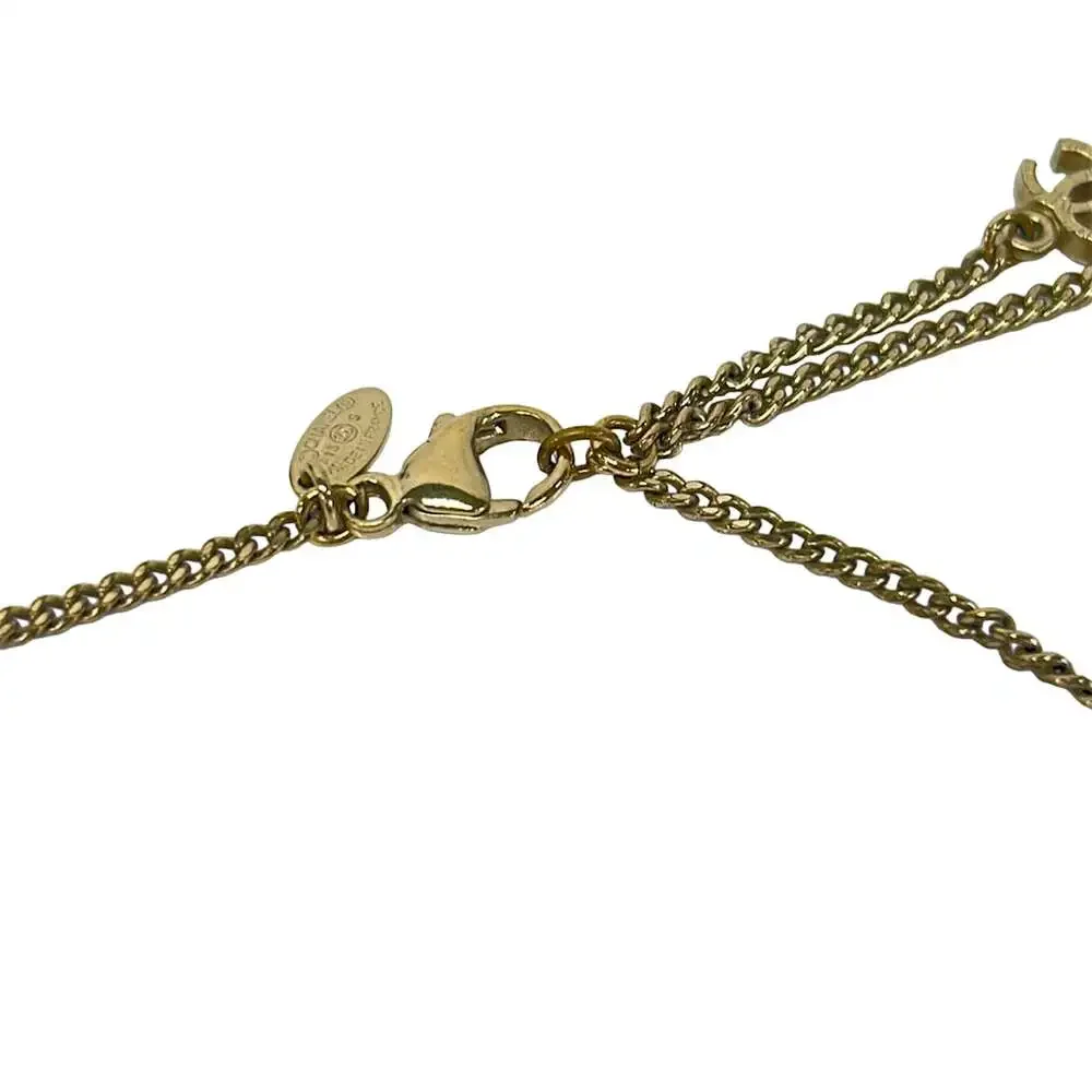 Chanel Necklace Gold Cream Hardware Faux Pearl